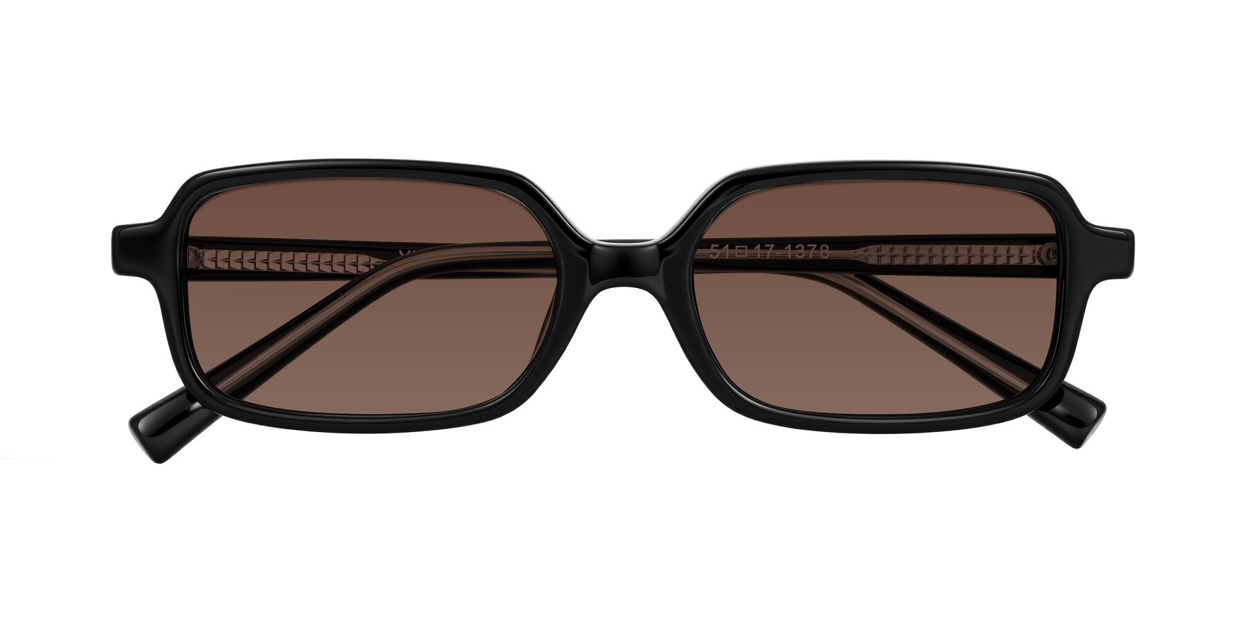 Folded Front of Garbott in Black with Brown Tinted Lenses