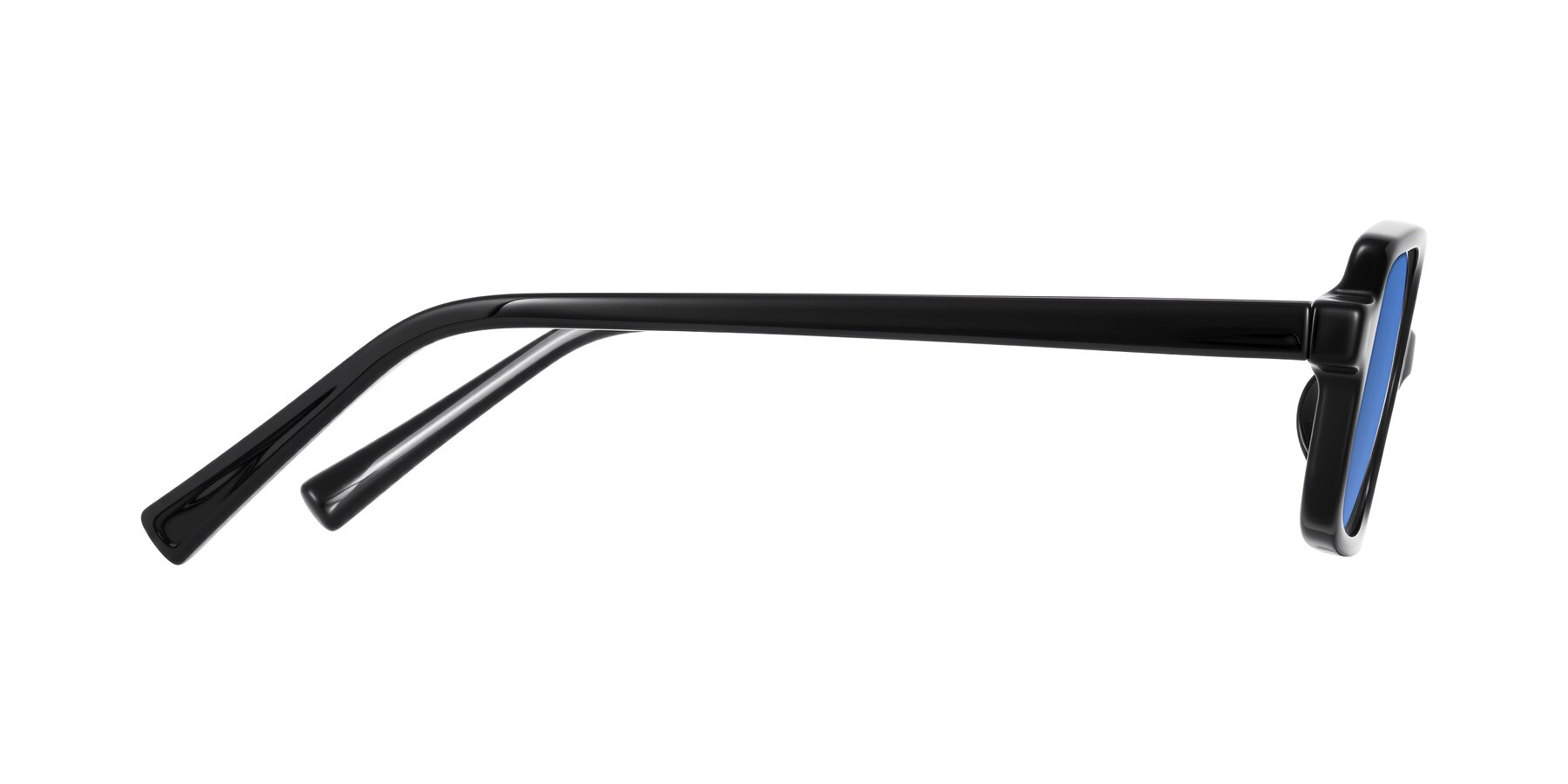 Side of Garbott in Black with Blue Tinted Lenses