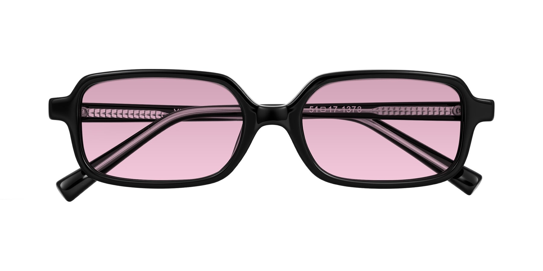 Folded Front of Garbott in Black with Light Wine Tinted Lenses