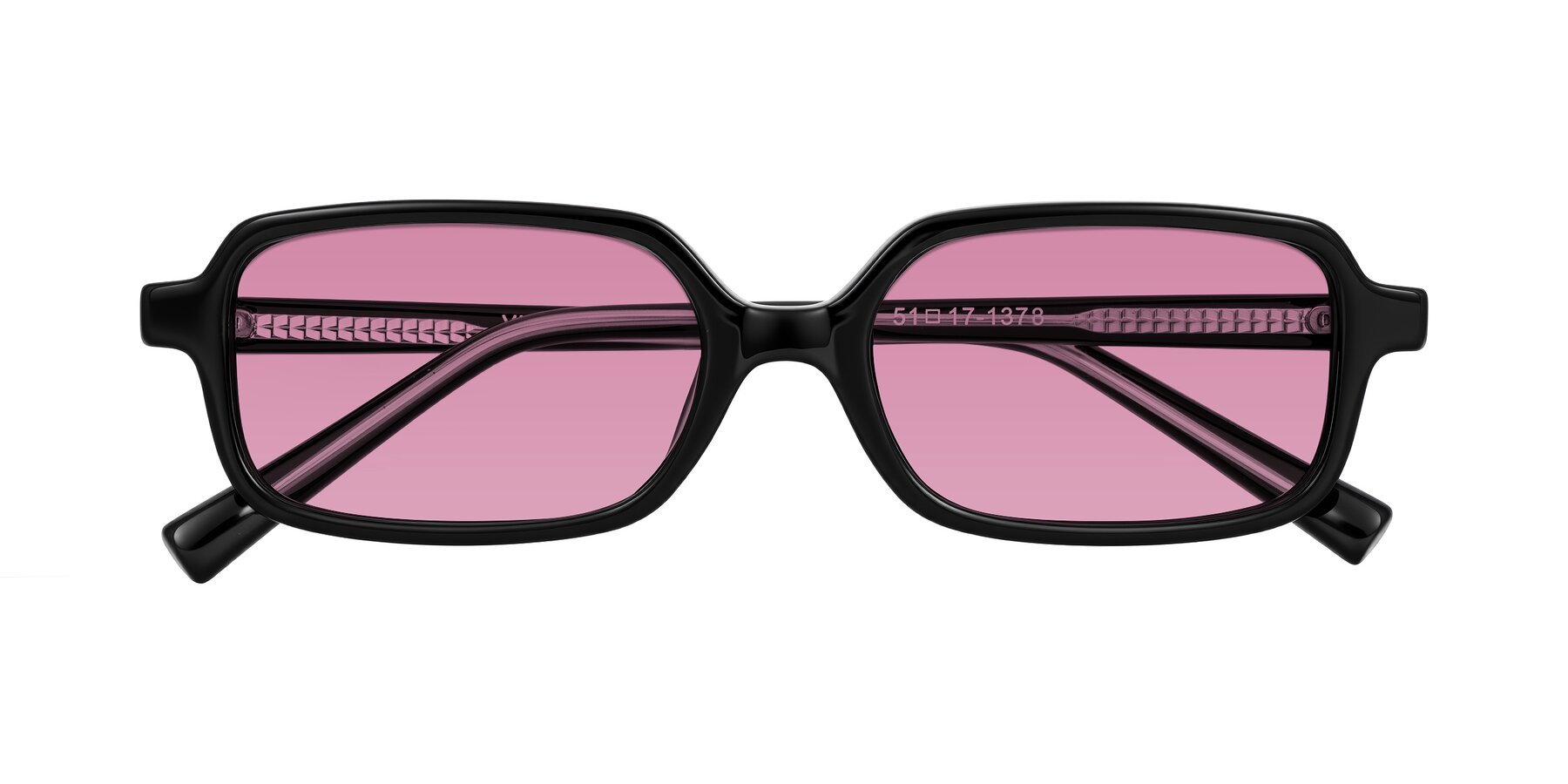 Folded Front of Garbott in Black with Medium Wine Tinted Lenses