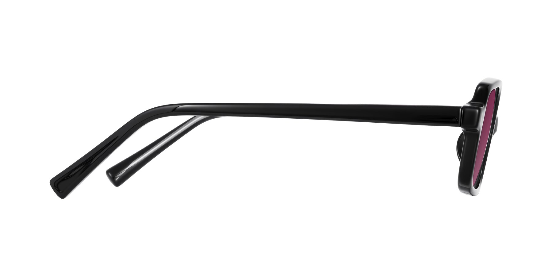 Side of Garbott in Black with Wine Tinted Lenses