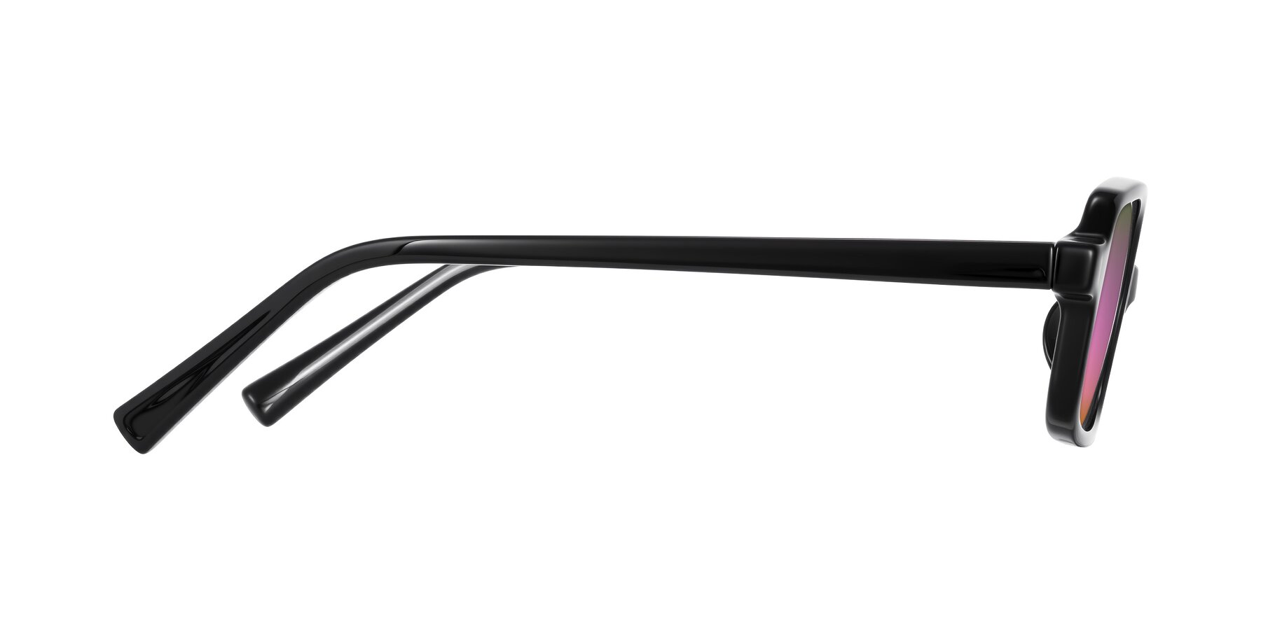 Side of Garbott in Black with Pink Mirrored Lenses
