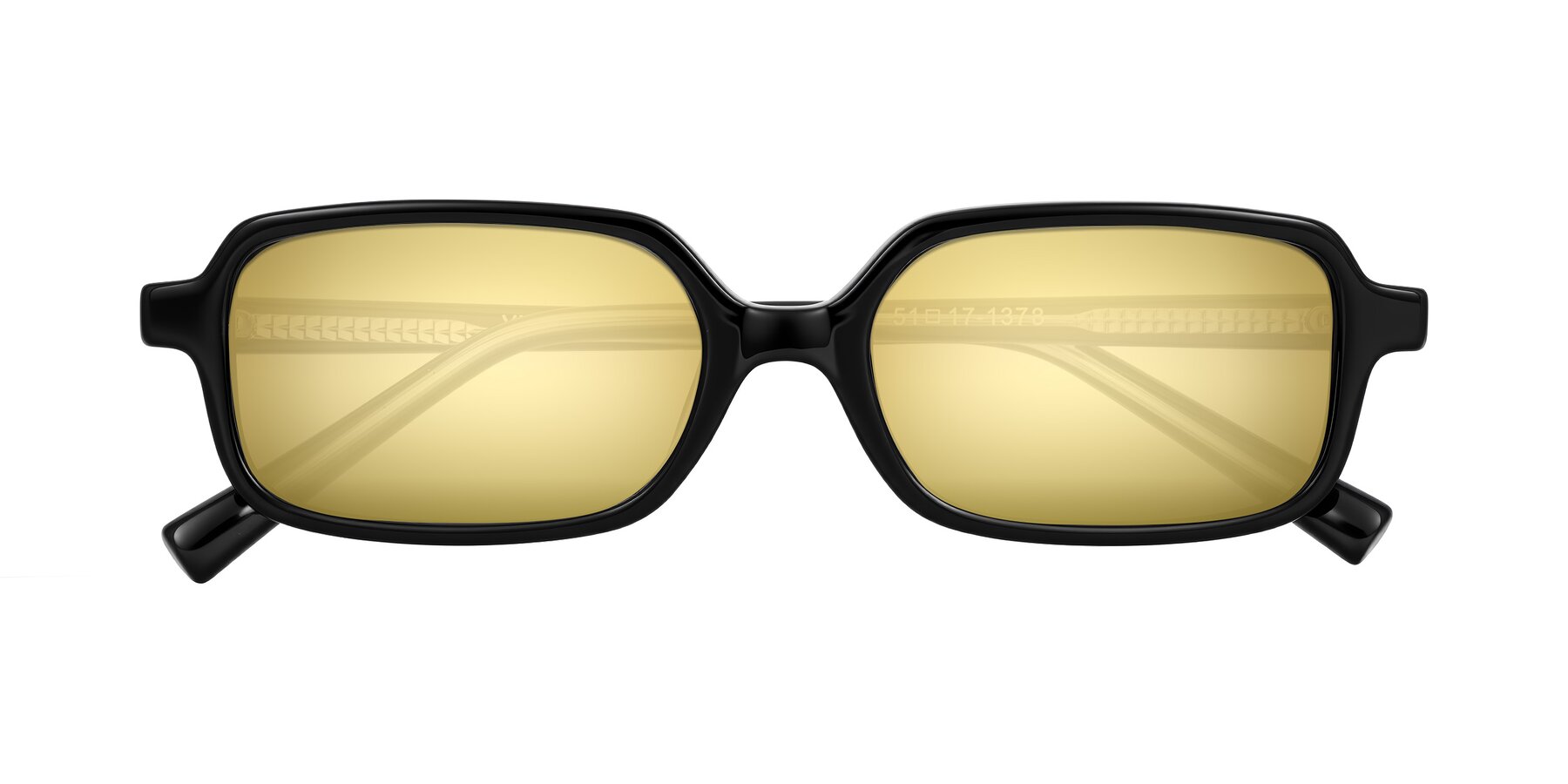 Folded Front of Garbott in Black with Gold Mirrored Lenses