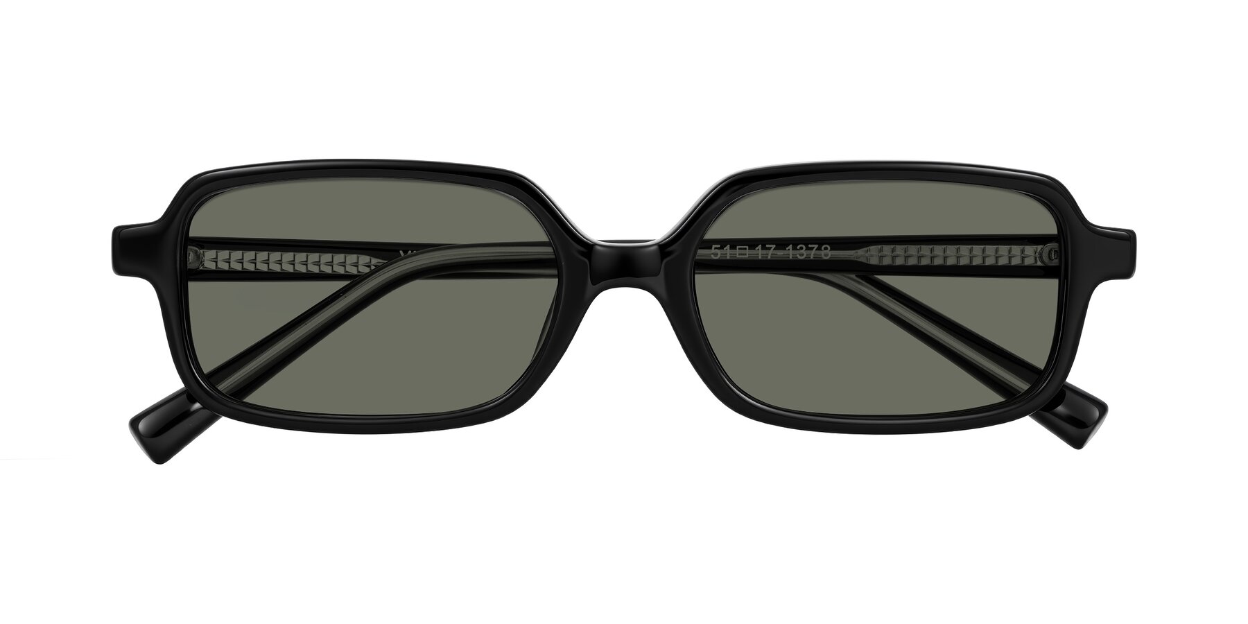 Folded Front of Garbott in Black with Gray Polarized Lenses