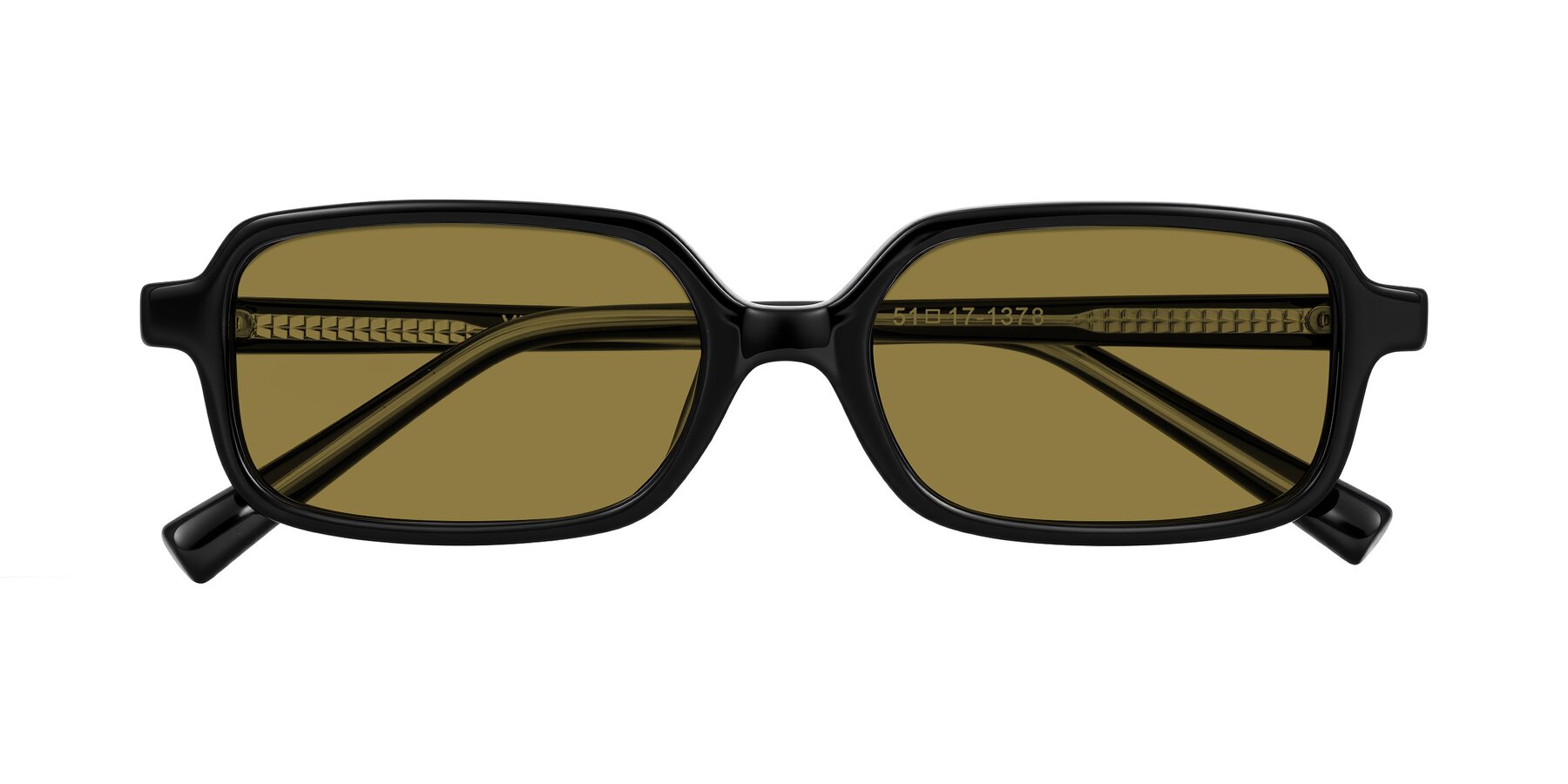 Folded Front of Garbott in Black with Brown Polarized Lenses