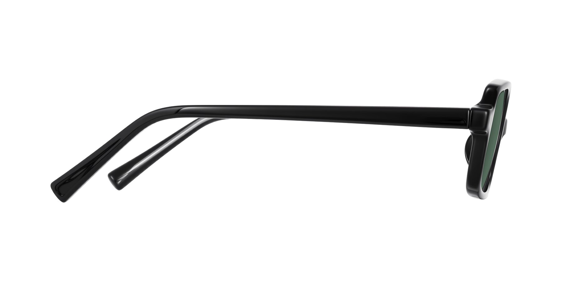 Side of Garbott in Black with Green Polarized Lenses