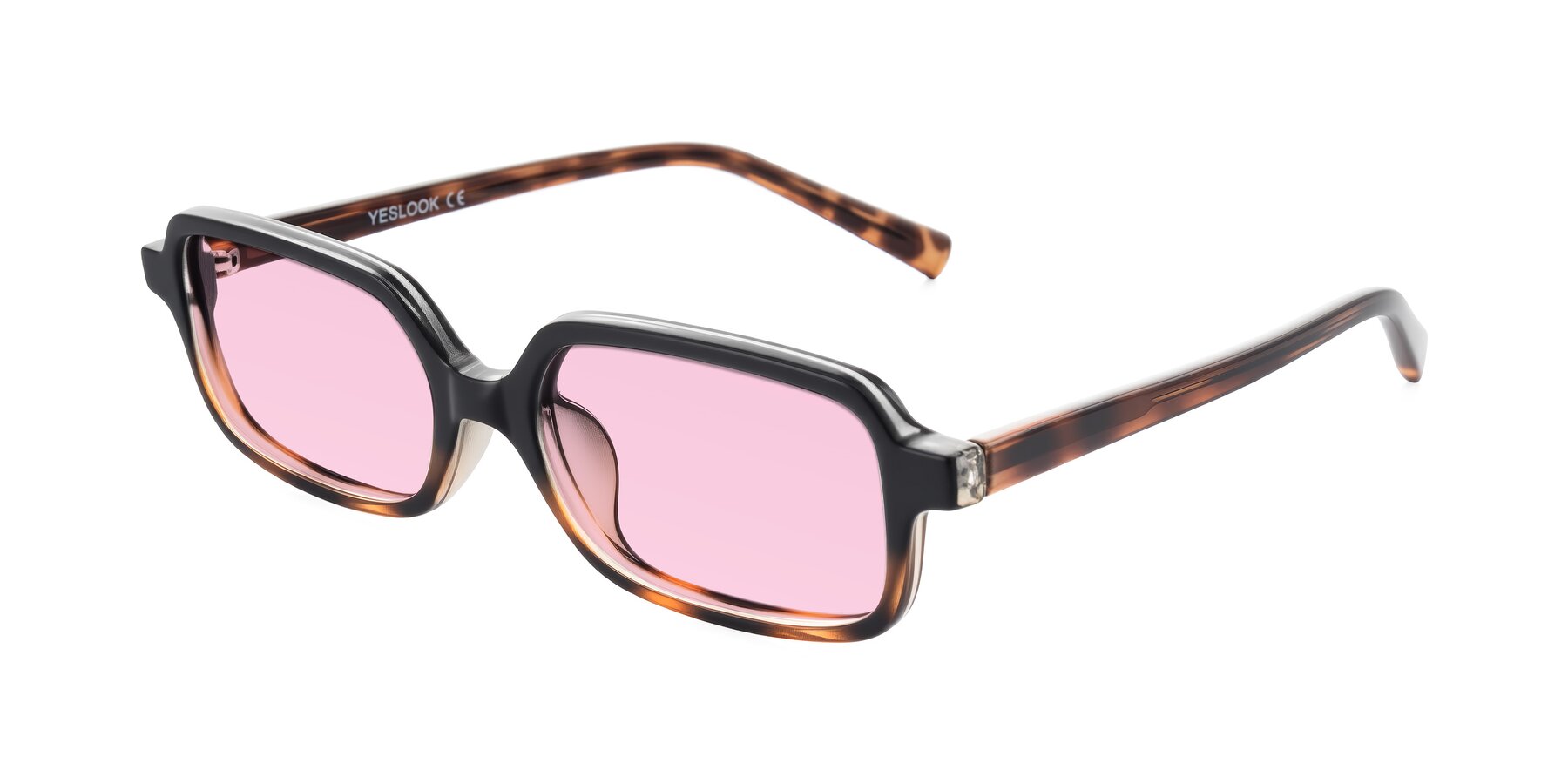 Angle of Garbott in Black/Tortoise with Light Pink Tinted Lenses