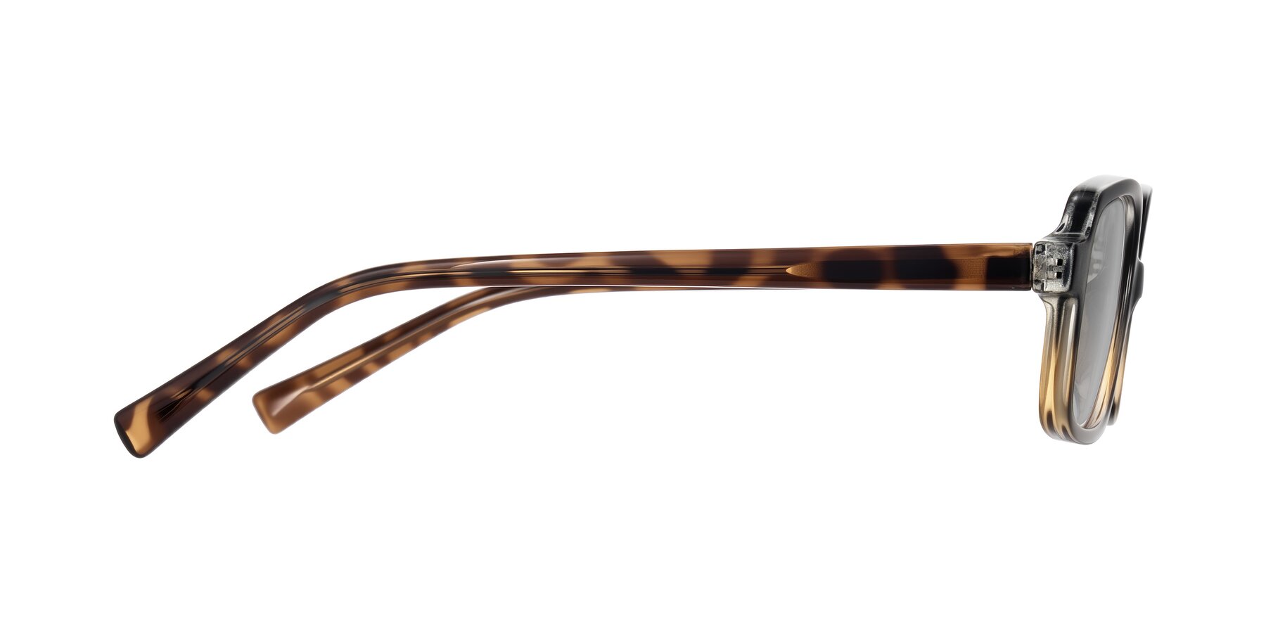 Side of Garbott in Black/Tortoise with Light Gray Tinted Lenses