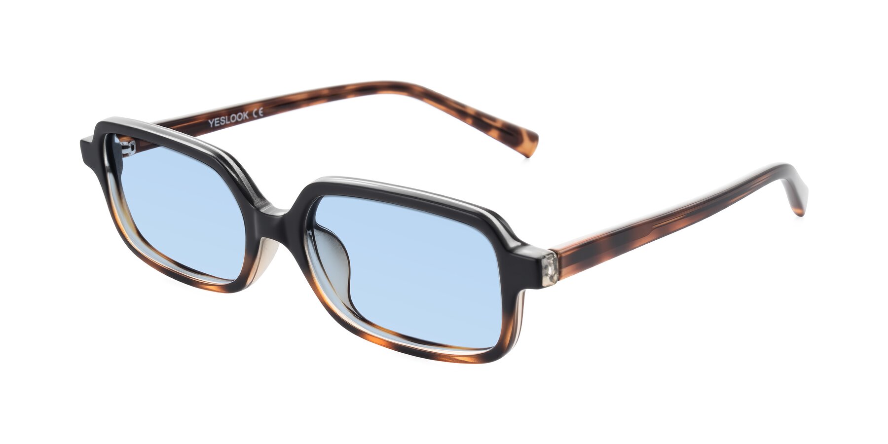 Angle of Garbott in Black/Tortoise with Light Blue Tinted Lenses