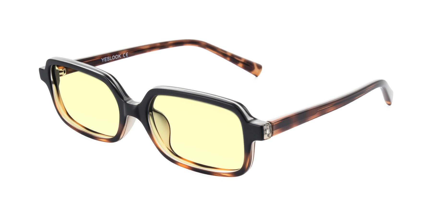 Angle of Garbott in Black/Tortoise with Light Yellow Tinted Lenses