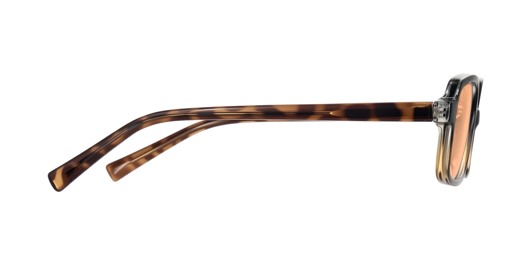 Side of Garbott in Black/Tortoise with Light Orange Tinted Lenses