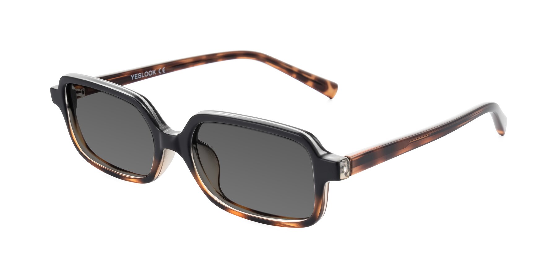 Angle of Garbott in Black/Tortoise with Medium Gray Tinted Lenses