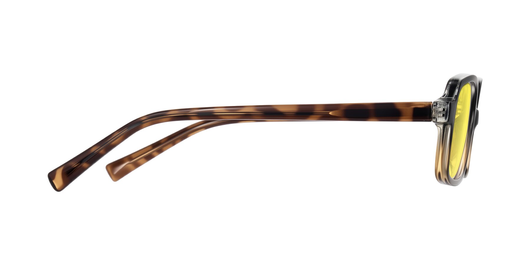 Side of Garbott in Black/Tortoise with Medium Yellow Tinted Lenses