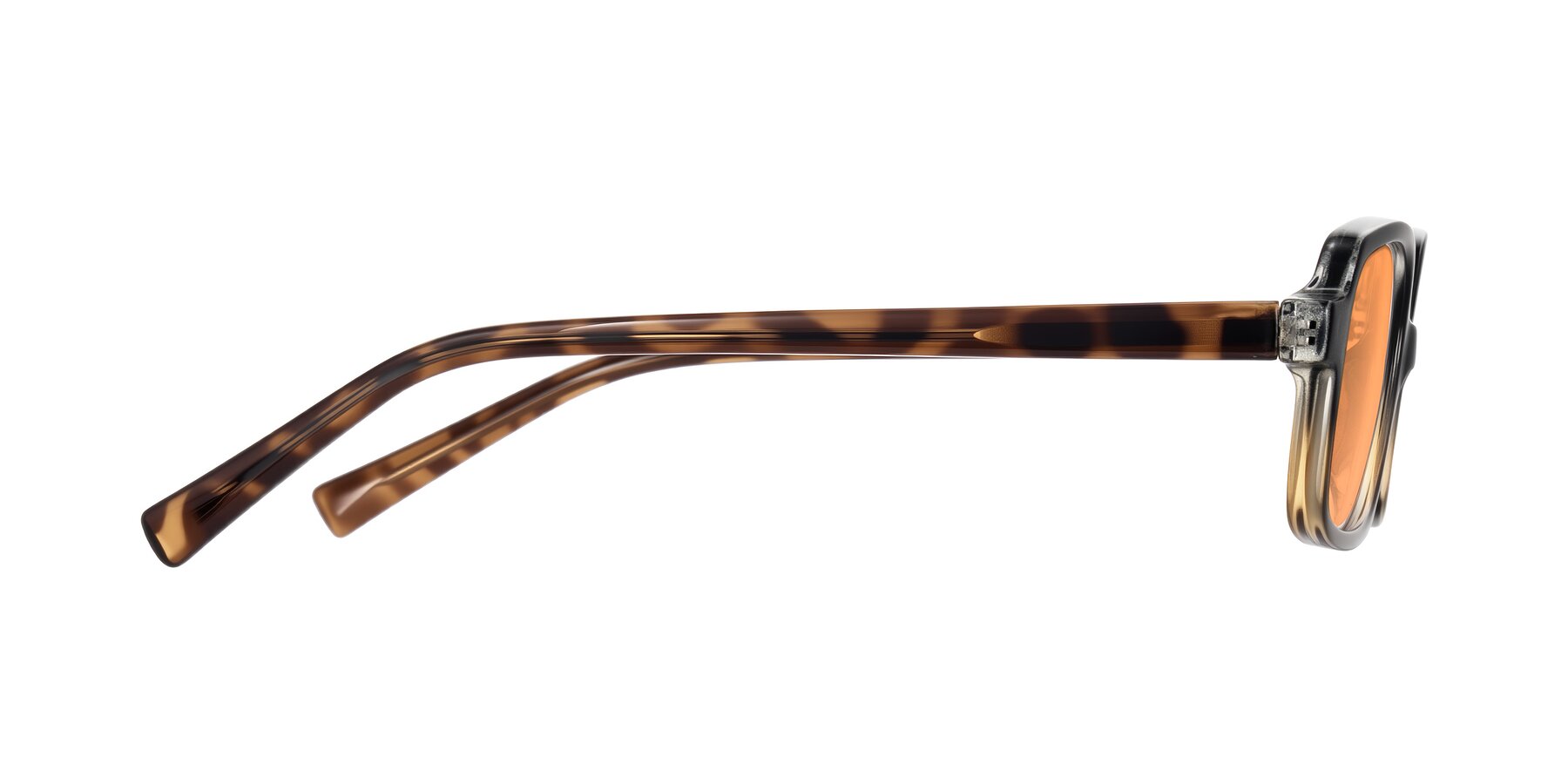 Side of Garbott in Black/Tortoise with Medium Orange Tinted Lenses