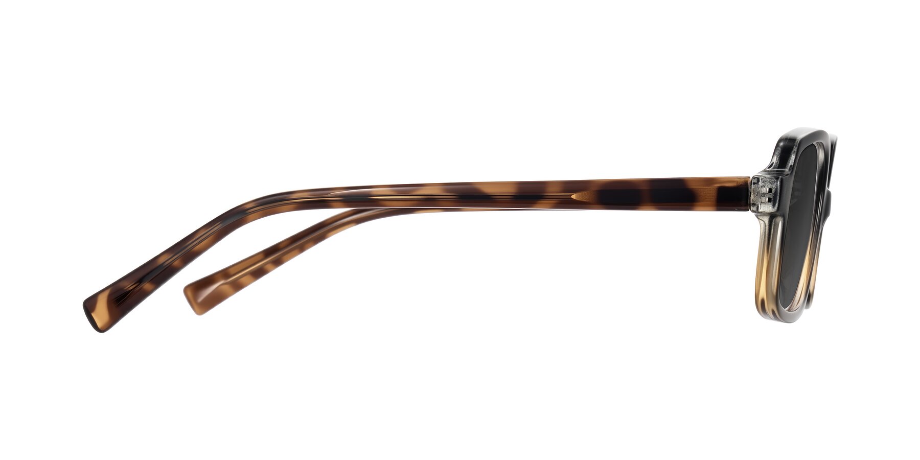 Side of Garbott in Black/Tortoise with Gray Tinted Lenses