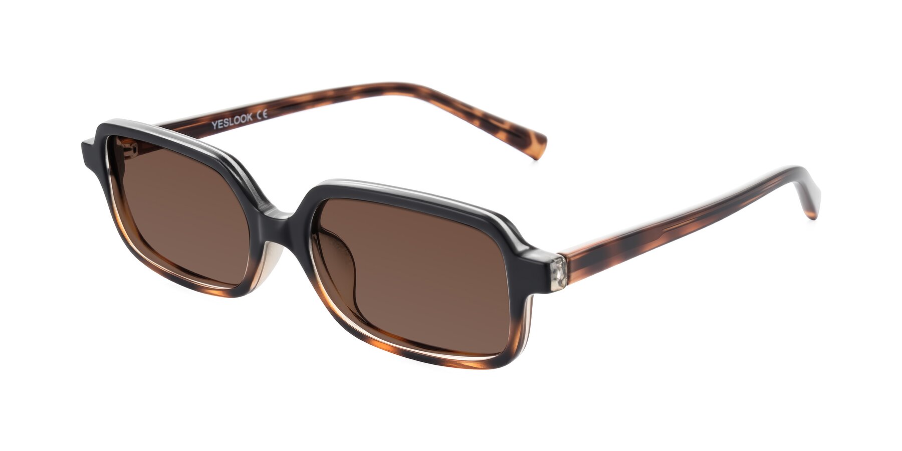 Angle of Garbott in Black/Tortoise with Brown Tinted Lenses