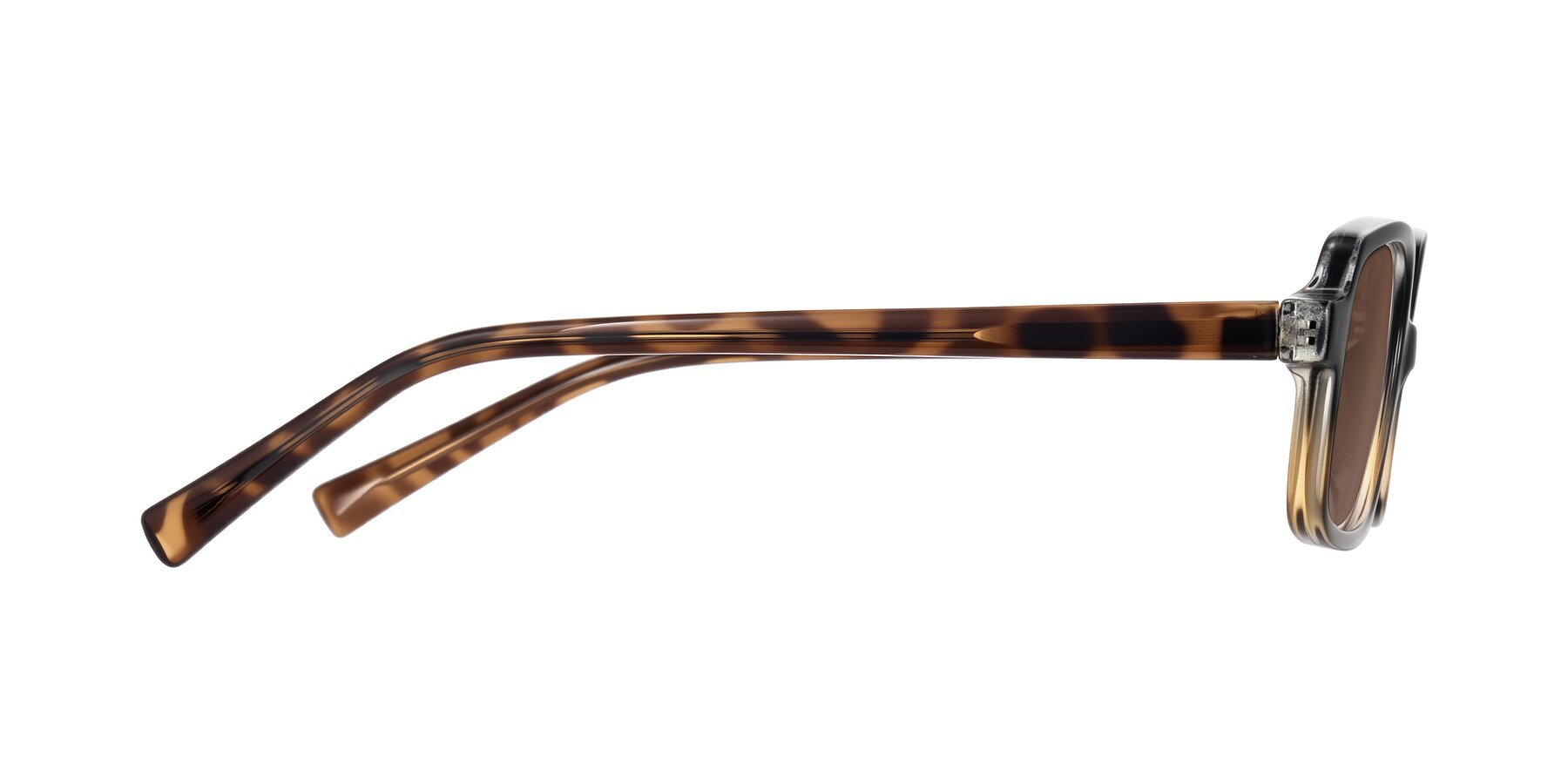 Side of Garbott in Black/Tortoise with Brown Tinted Lenses