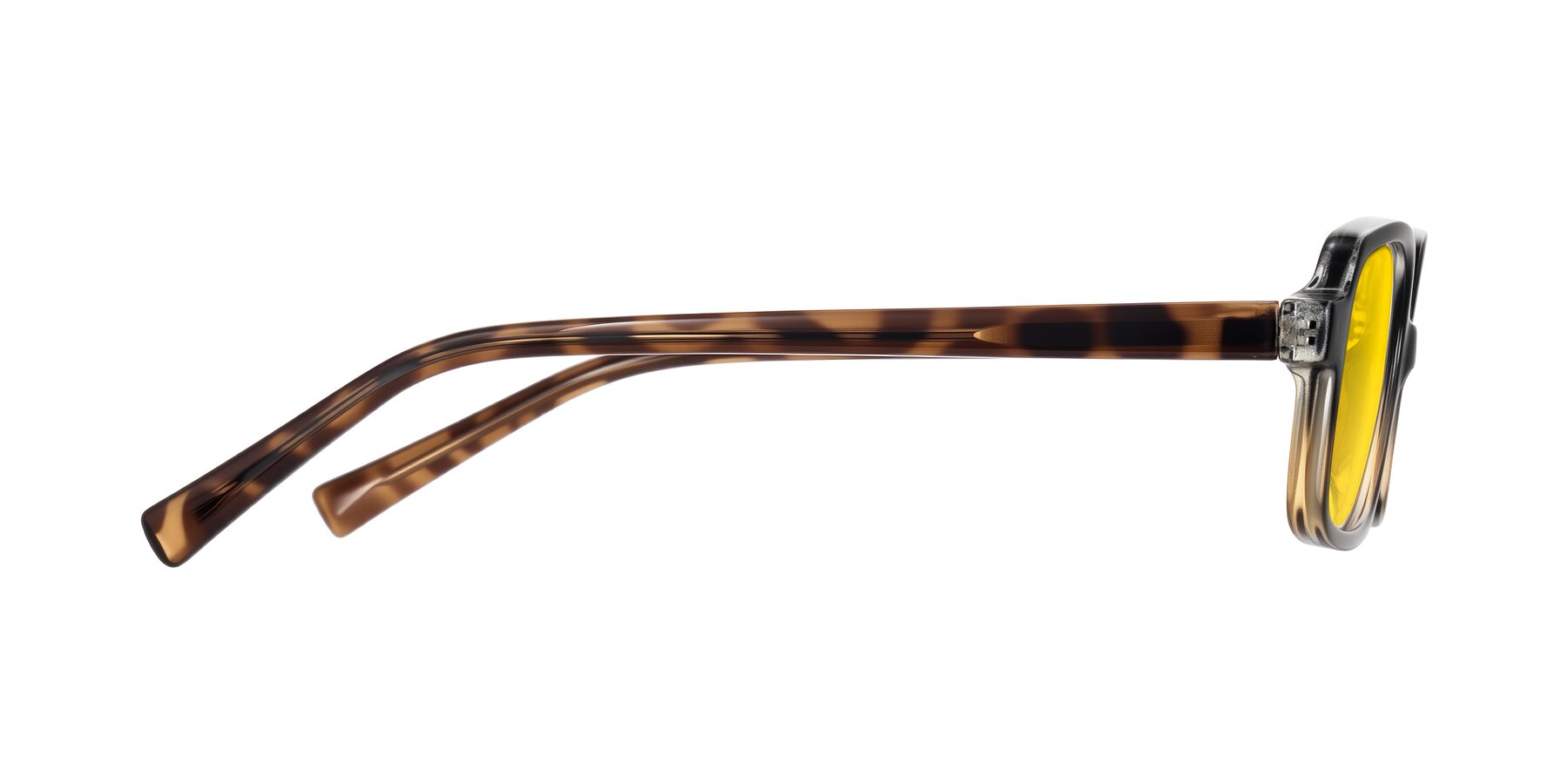 Side of Garbott in Black/Tortoise with Yellow Tinted Lenses