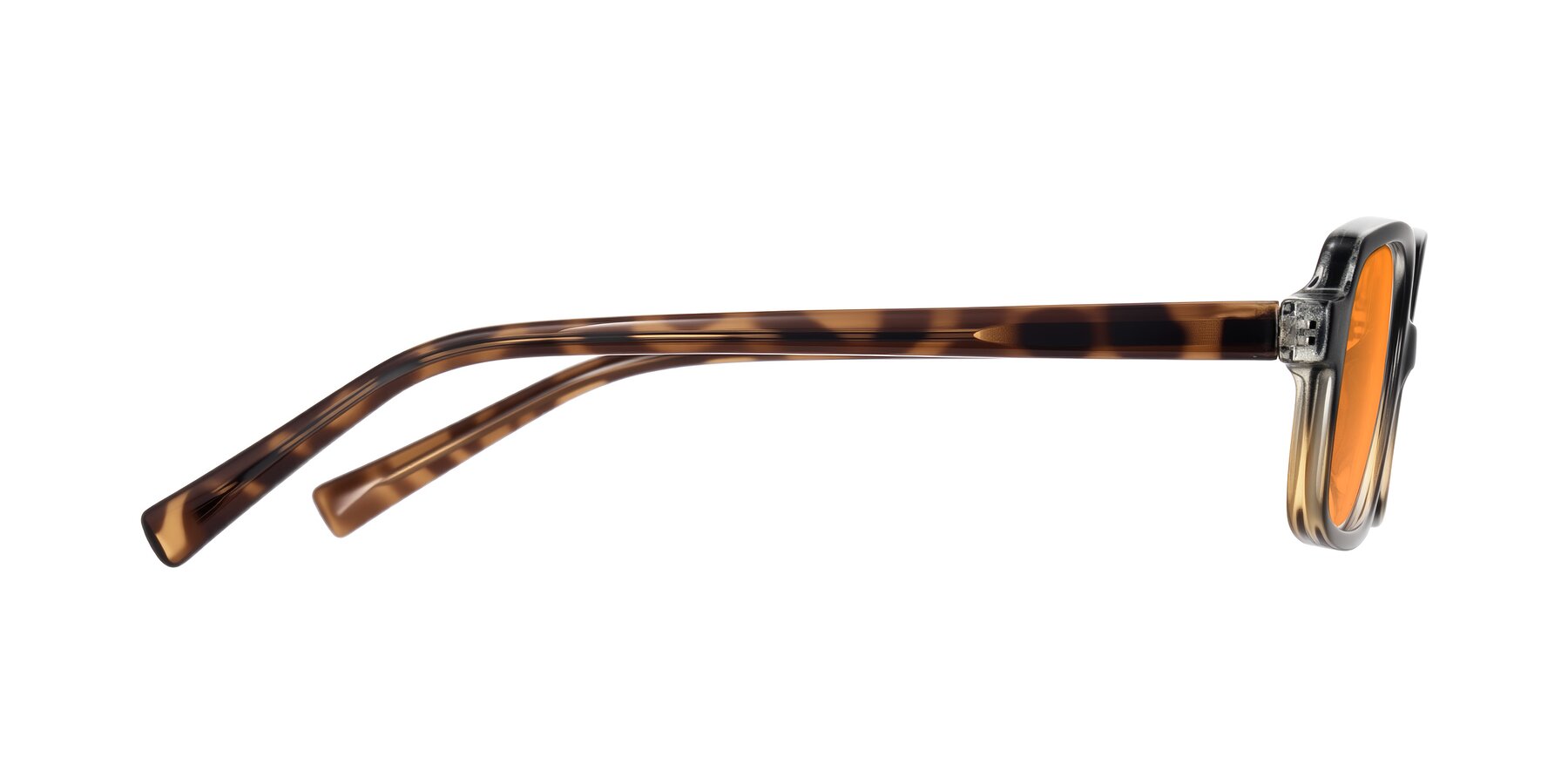 Side of Garbott in Black/Tortoise with Orange Tinted Lenses