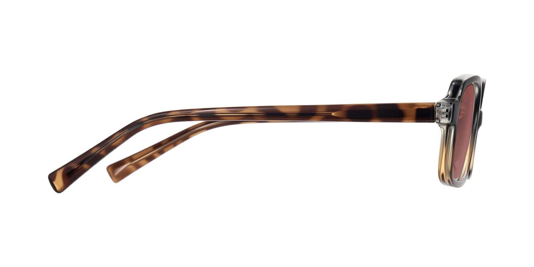 Side of Garbott in Black/Tortoise with Garnet Tinted Lenses