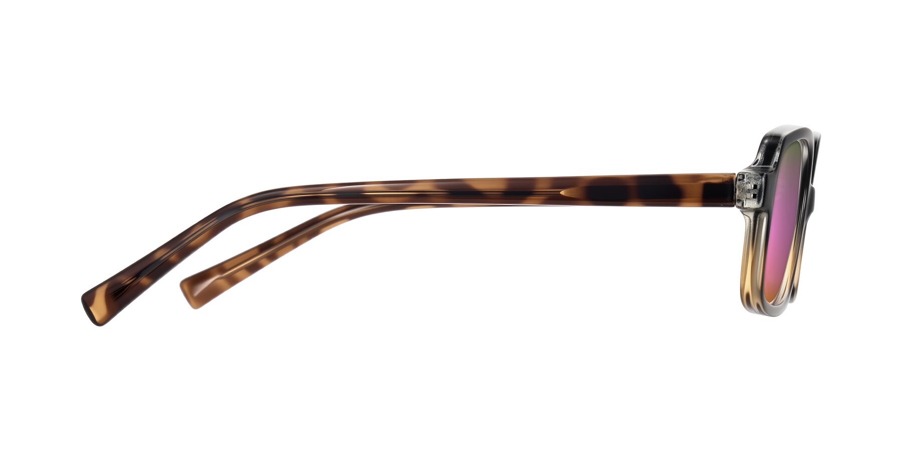 Side of Garbott in Black/Tortoise with Pink Mirrored Lenses