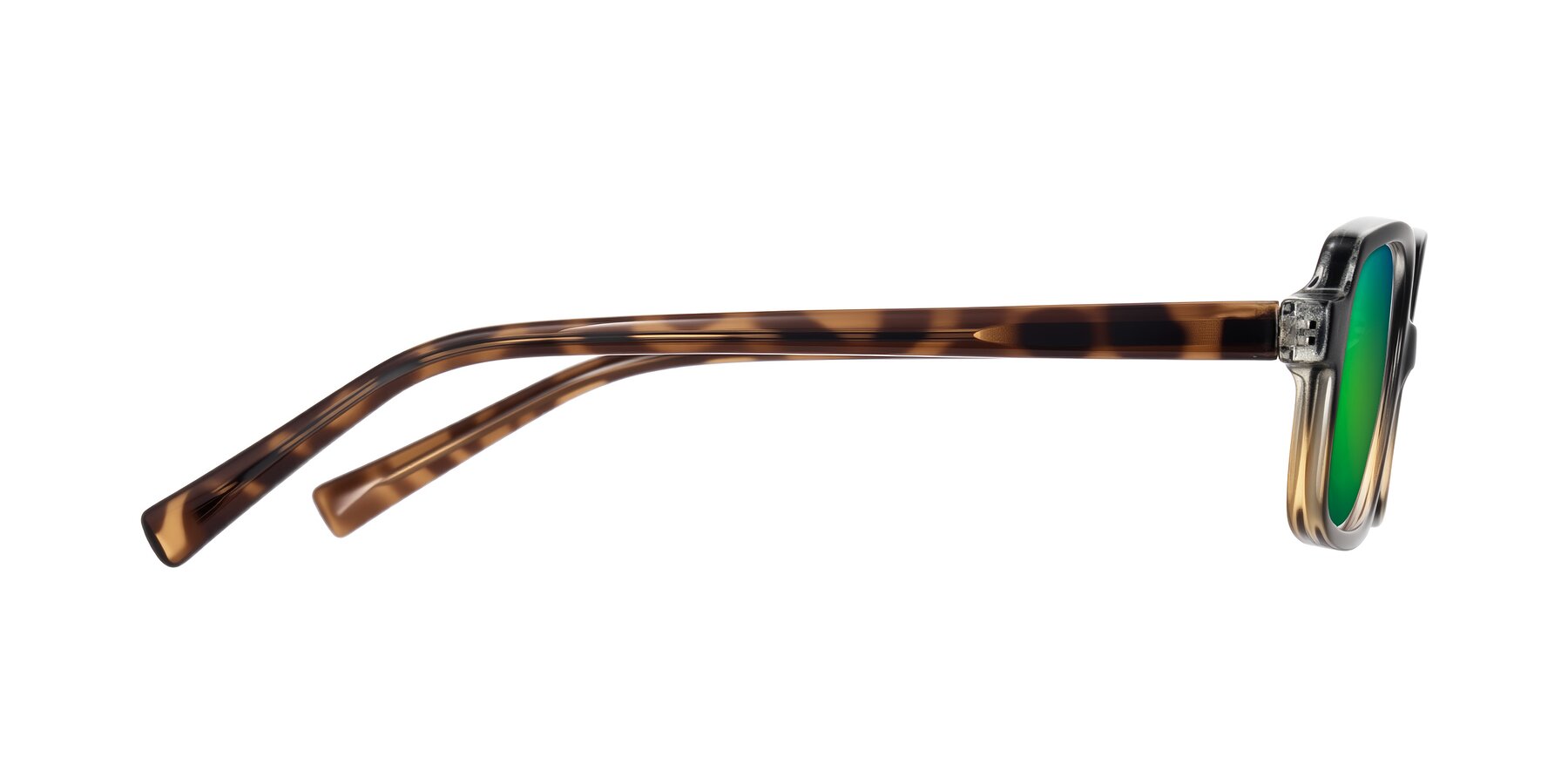 Side of Garbott in Black/Tortoise with Green Mirrored Lenses