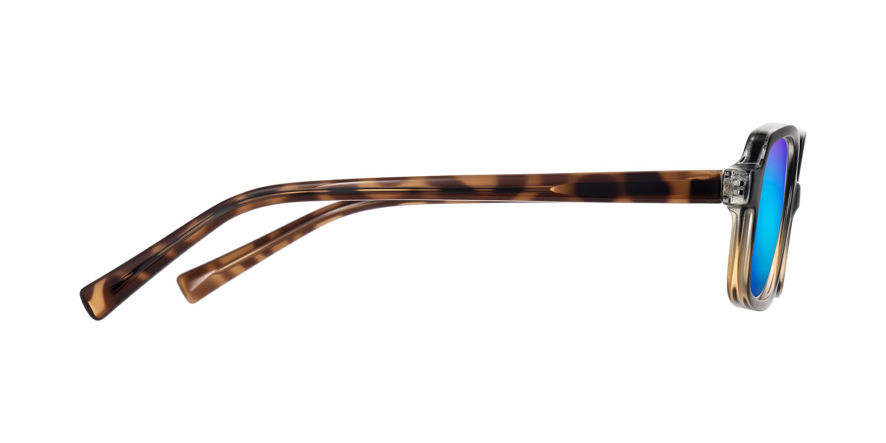 Side of Garbott in Black/Tortoise with Blue Mirrored Lenses