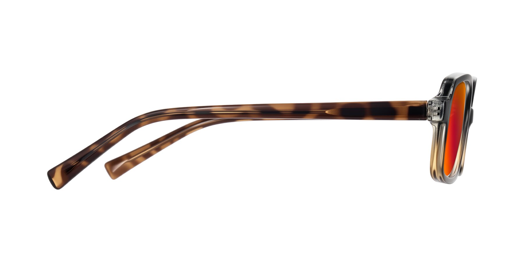 Side of Garbott in Black/Tortoise with Red Gold Mirrored Lenses