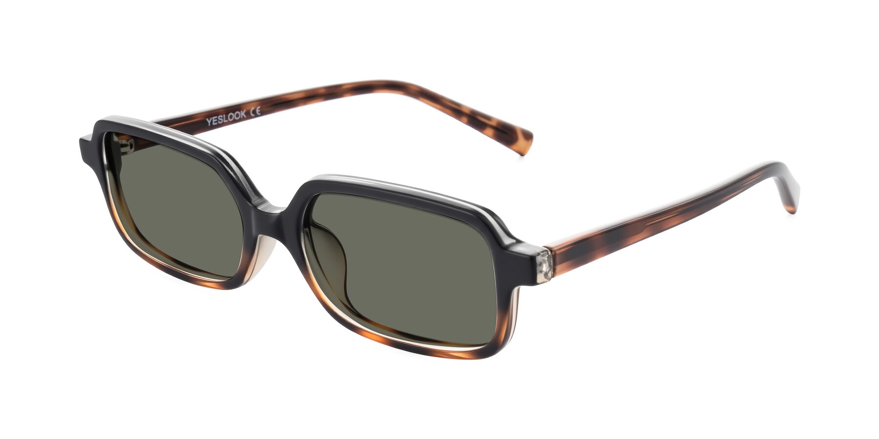 Angle of Garbott in Black/Tortoise with Gray Polarized Lenses