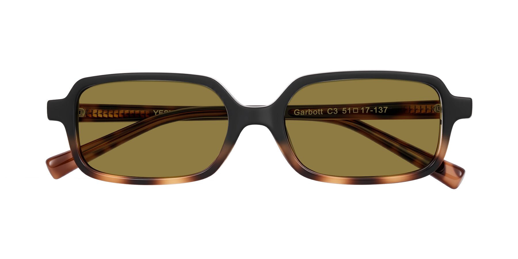 Folded Front of Garbott in Black/Tortoise with Brown Polarized Lenses