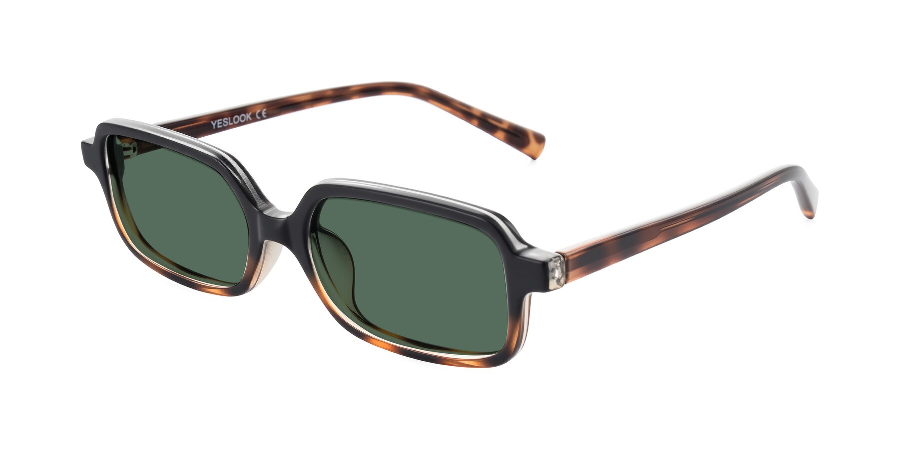 Angle of Garbott in Black/Tortoise with Green Polarized Lenses