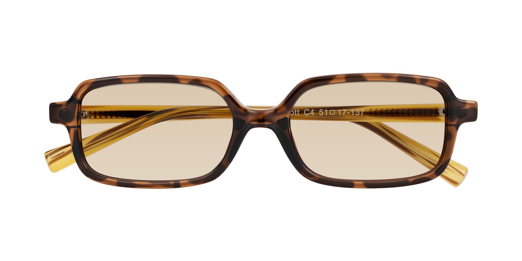 Folded Front of Garbott in Tortoise/Amber with Light Brown Tinted Lenses