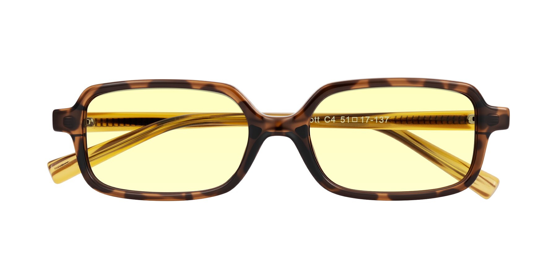 Folded Front of Garbott in Tortoise/Amber with Light Yellow Tinted Lenses