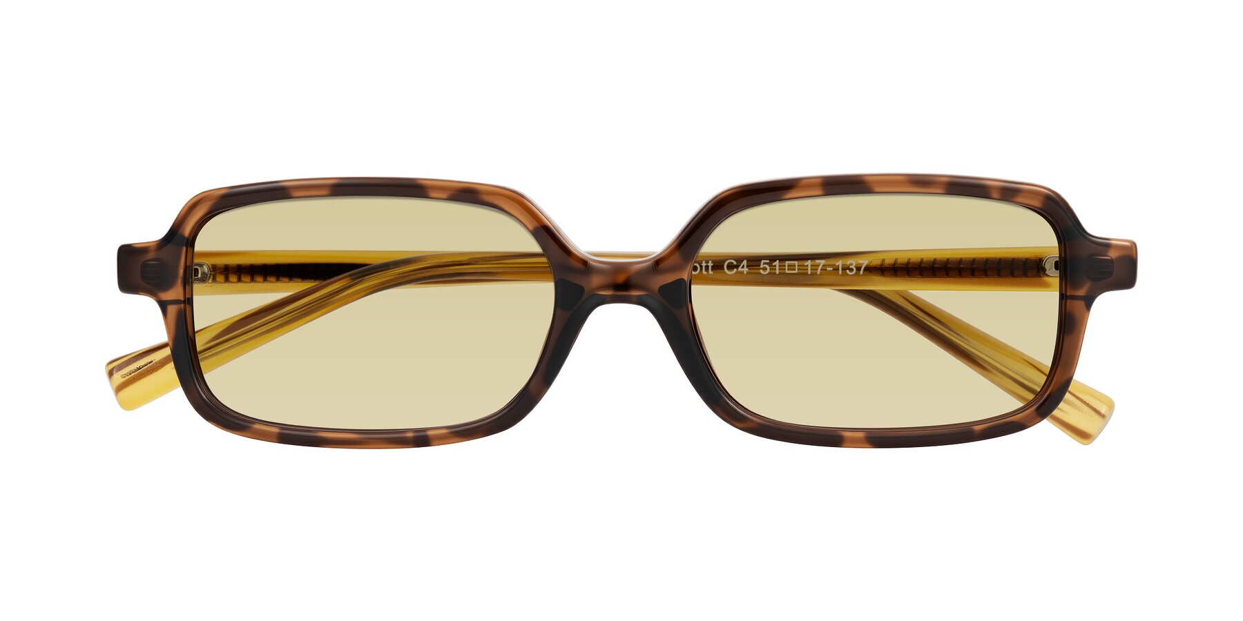 Folded Front of Garbott in Tortoise/Amber with Light Champagne Tinted Lenses