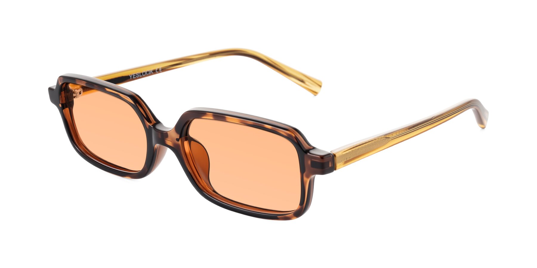 Angle of Garbott in Tortoise/Amber with Light Orange Tinted Lenses