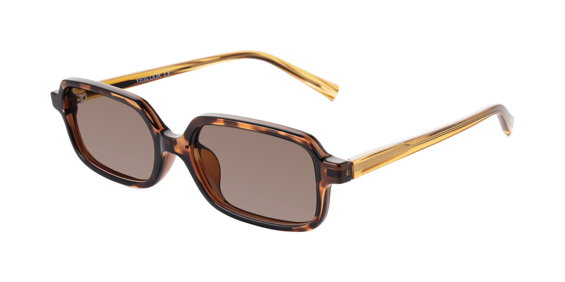 Angle of Garbott in Tortoise/Amber with Medium Brown Tinted Lenses