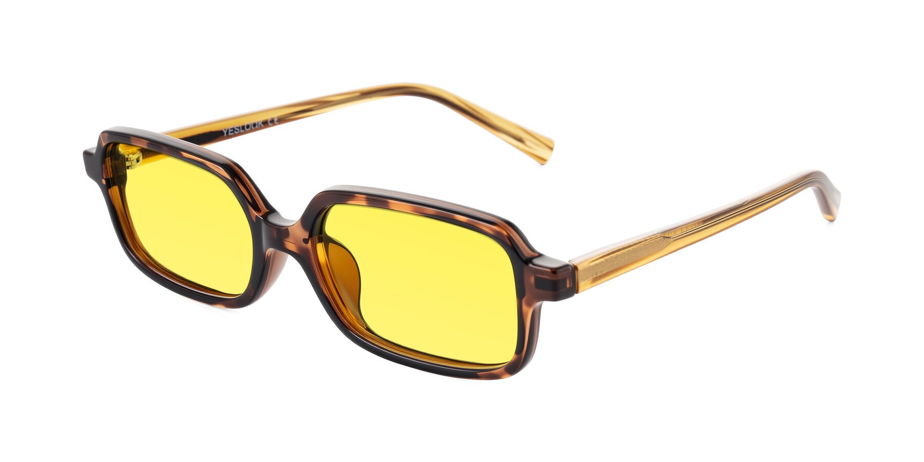 Angle of Garbott in Tortoise/Amber with Medium Yellow Tinted Lenses