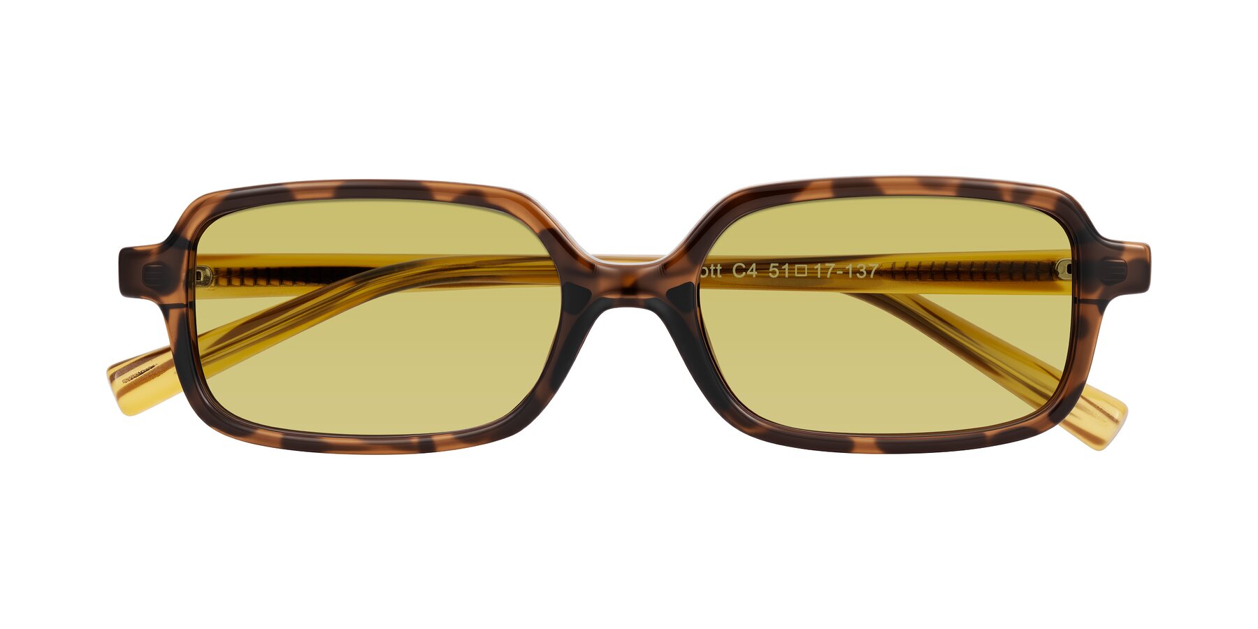 Folded Front of Garbott in Tortoise/Amber with Medium Champagne Tinted Lenses