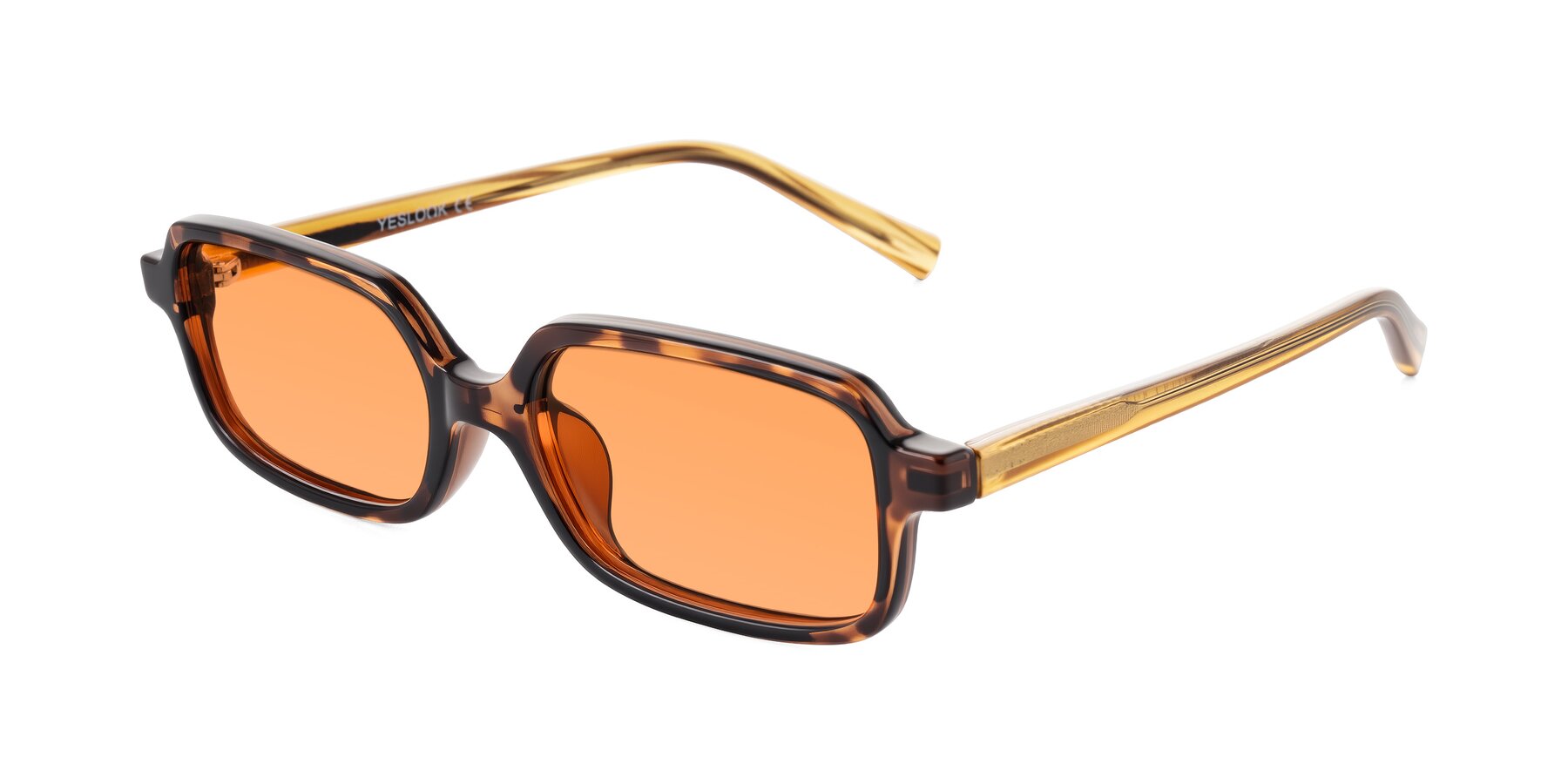 Angle of Garbott in Tortoise/Amber with Medium Orange Tinted Lenses