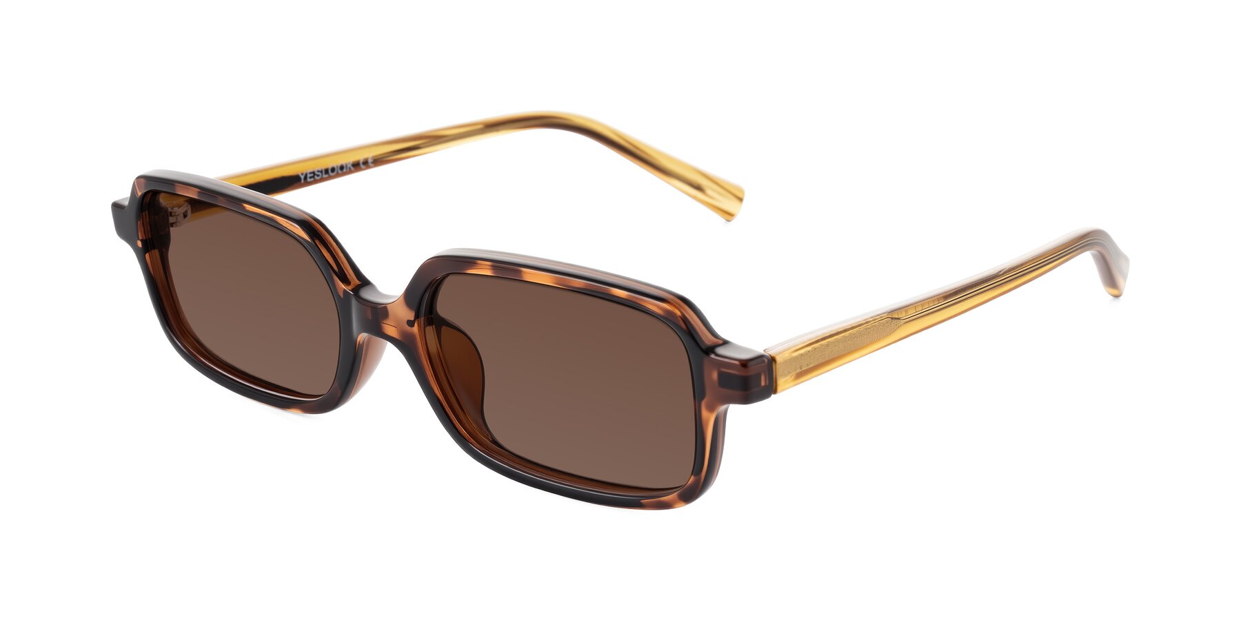 Angle of Garbott in Tortoise/Amber with Brown Tinted Lenses