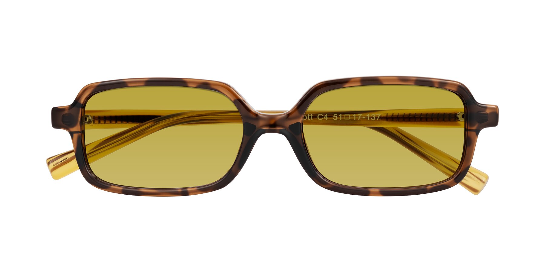 Folded Front of Garbott in Tortoise/Amber with Champagne Tinted Lenses
