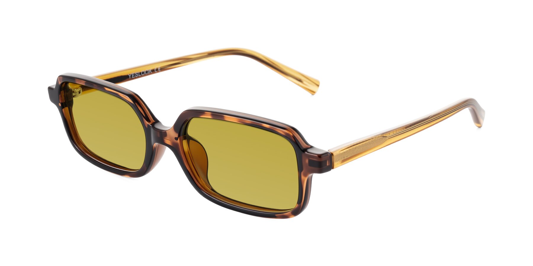 Angle of Garbott in Tortoise/Amber with Champagne Tinted Lenses