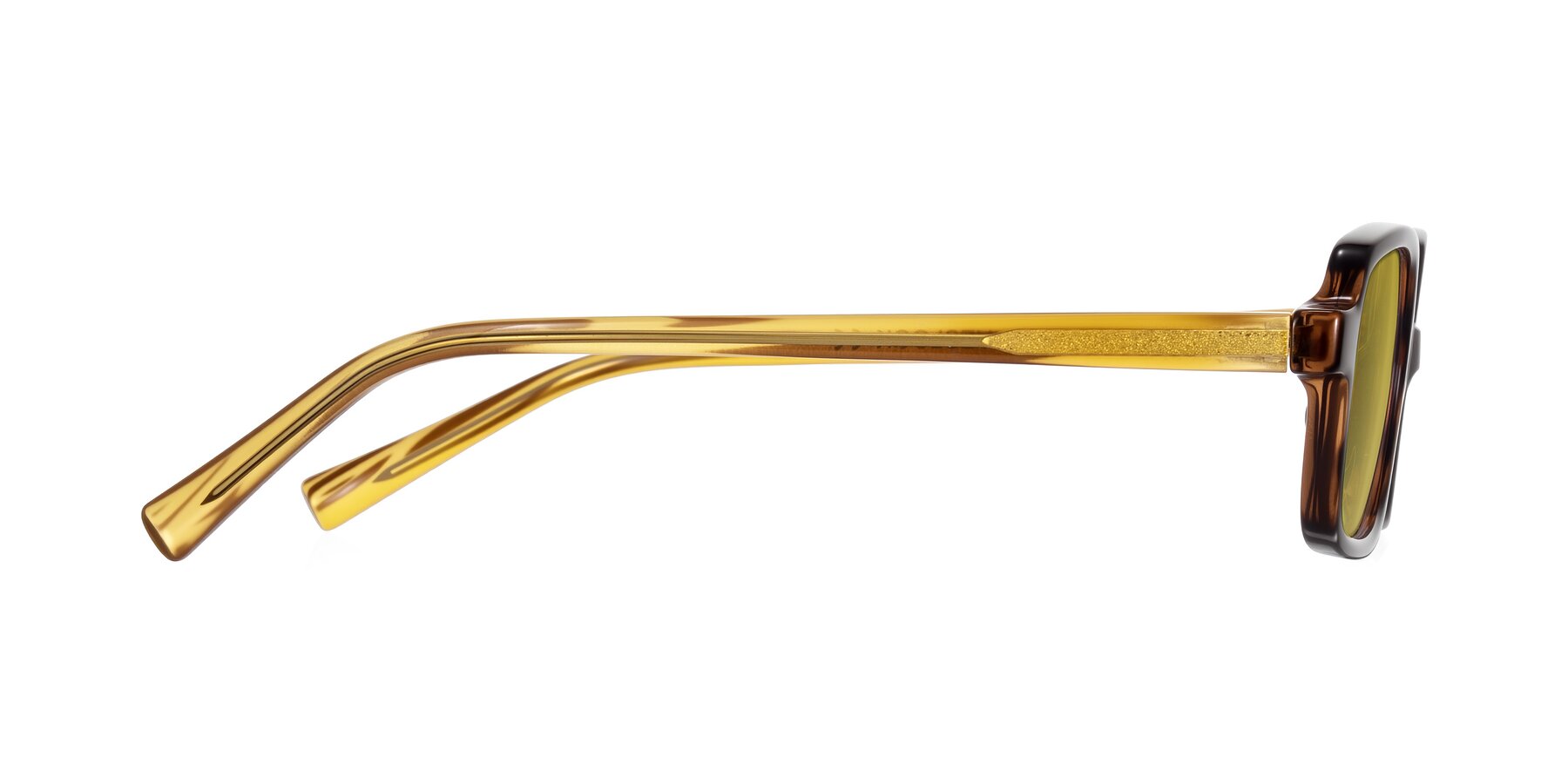 Side of Garbott in Tortoise/Amber with Champagne Tinted Lenses