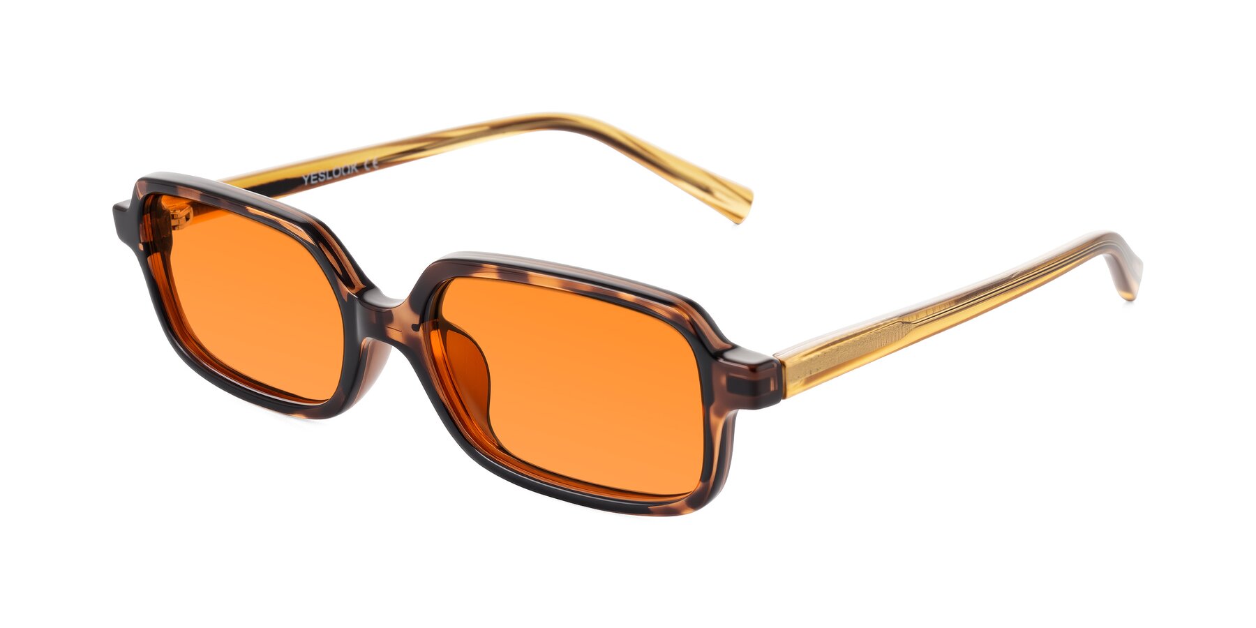 Angle of Garbott in Tortoise/Amber with Orange Tinted Lenses