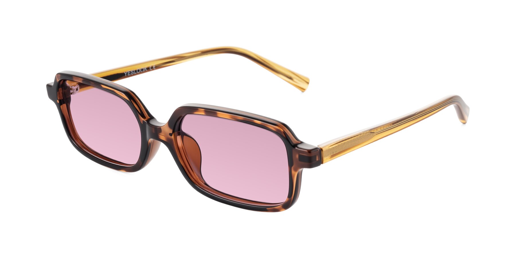 Angle of Garbott in Tortoise/Amber with Light Wine Tinted Lenses