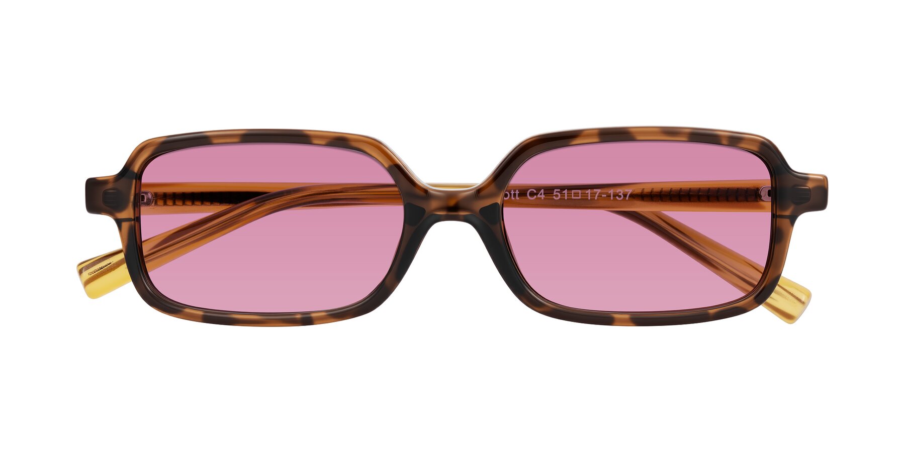 Folded Front of Garbott in Tortoise/Amber with Medium Wine Tinted Lenses