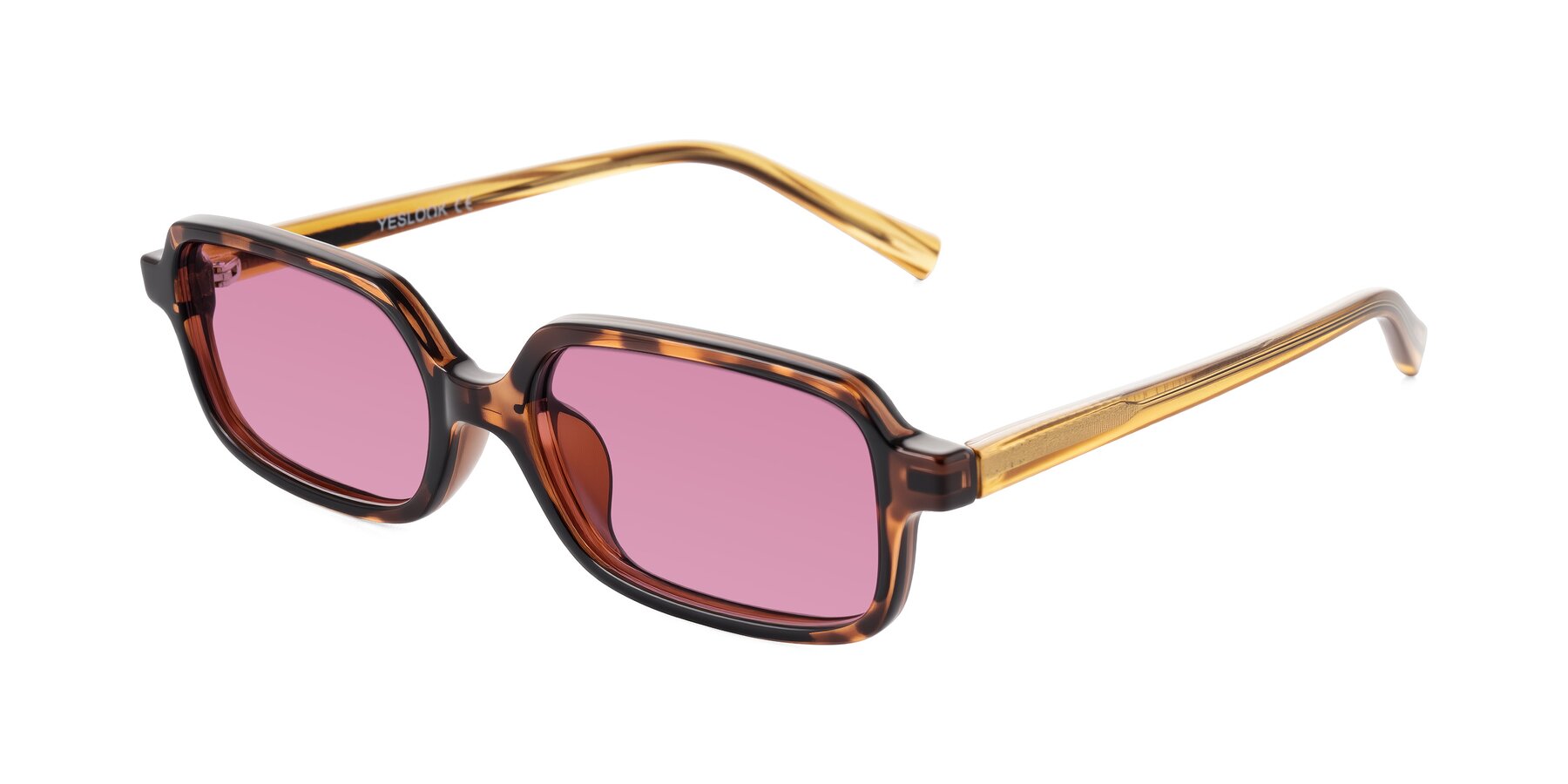 Angle of Garbott in Tortoise/Amber with Medium Wine Tinted Lenses