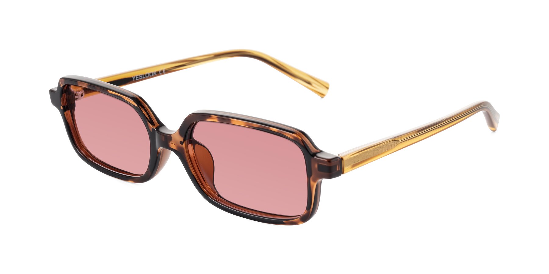 Angle of Garbott in Tortoise/Amber with Medium Garnet Tinted Lenses