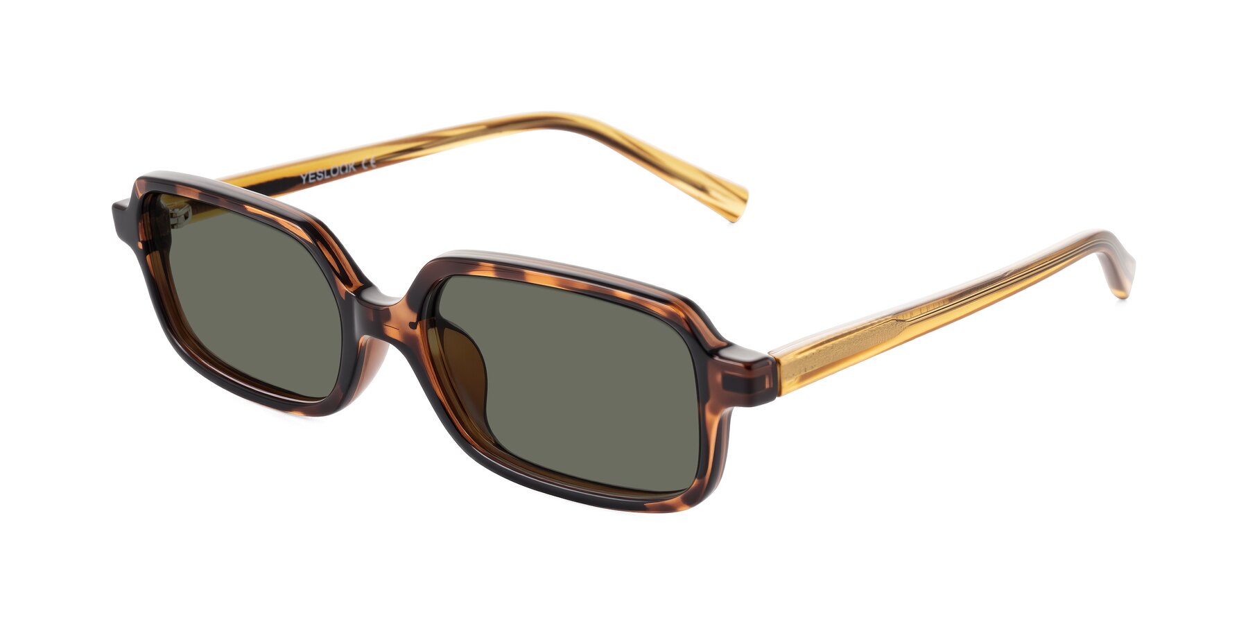 Angle of Garbott in Tortoise/Amber with Gray Polarized Lenses