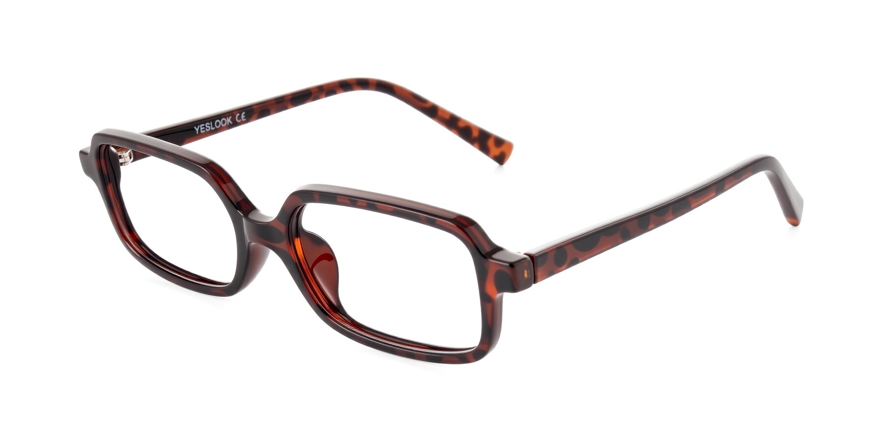 Angle of Garbott in Leopard-Print with Clear Eyeglass Lenses